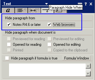 Typical Hide When settings
