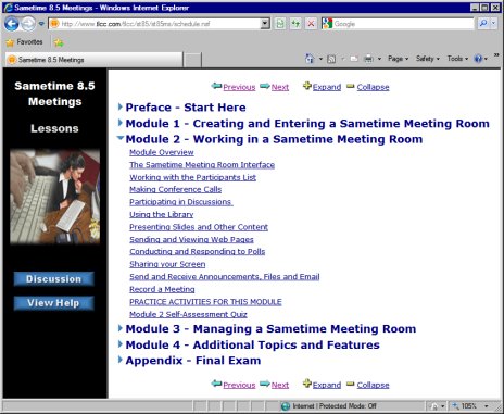 Image of Sametime Course in a web browser